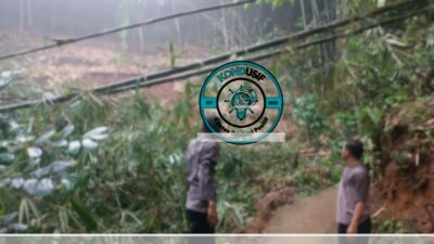 Polsek Kawali, Polres Ciamis, Polda Jawa Barat, merespons cepat kejadian tanah longsor yang terjadi di Dusun Sukamanah RT 028 RW 012, Desa Sindangsari, Kecamatan Kawali, Kabupaten Ciamis. foto : Rifa'i