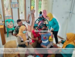 Gempur KLB Campak, Polres Garut Terjunkan Personel Pantau Imunisasi Serentak