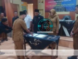 Sinergitas Polri, Polsek Ciamis Kawal Pelantikan Perangkat Desa Gunung Sari